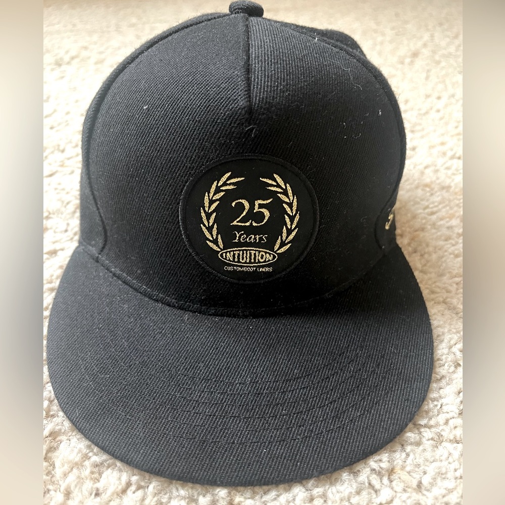 Black and gold hat